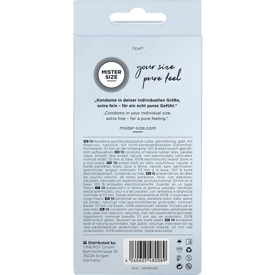 Herr Größe 53mm - Packung mit 10 Konservierungsmitteln