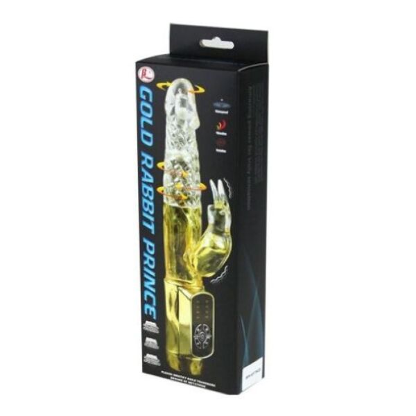 Rabbit-Vibrator Baile Rabbit Gold Prince, mit Kugeln im Schaft und Hasenarm für den Kitzler