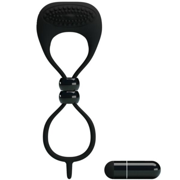 Vibrierender Doppel-Penisring Pretty Love in Schwarz