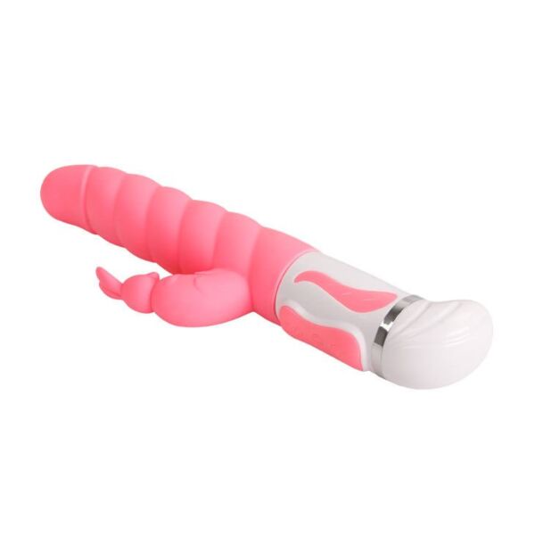 Rabbit-Vibrator Pretty Love Steven mit gerilltem Schaft und Arm für die Klitoris
