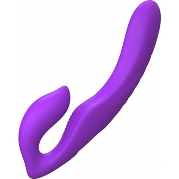 Lila Doppelvibrator Pipedream Her Ultimate Strapless Strap-On mit konischer Kugel und Funkfernbedienung