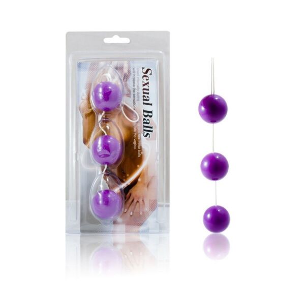 Analkugeln Baile Strip mit 3,4 cm, drei verbundene Kugeln mit Ring am Ende