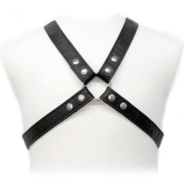 Herren-Harness Leather Body Lasic mit verstellbaren Riemen in Kreuzform