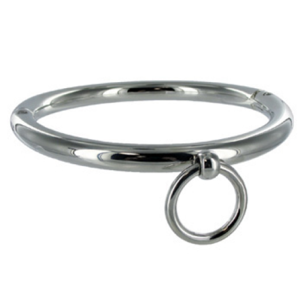 BDSM-Halsband Metal Hard aus verchromtem Metall mit O-Ring