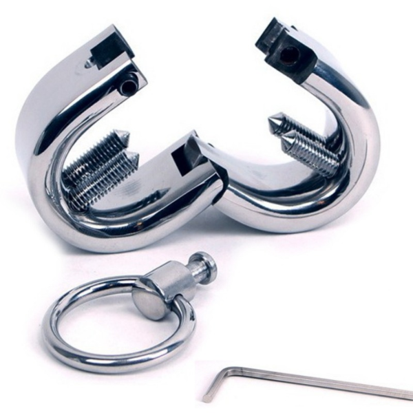 Hodenring Metal Hard, oval, mit Schrauben und Öse