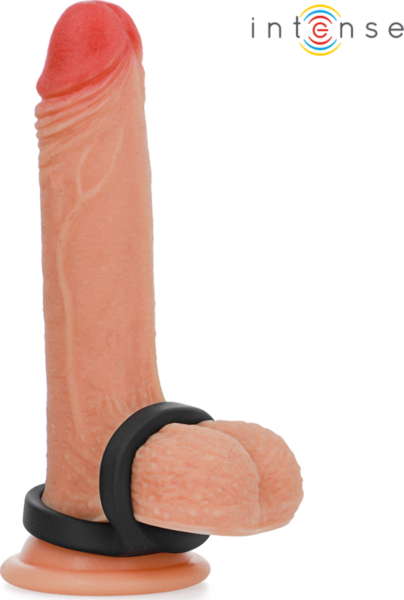 Doppelter Penisring Intense Bobby für Penis und Hodensack, in Schwarz