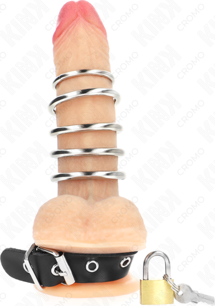 Kink Ring Power, schwarzer Riemen mit sechs Metallringen