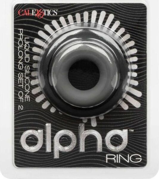 Die beiden Penisringe aus Silikon des CalExotics Alpha Prolong Set of 2