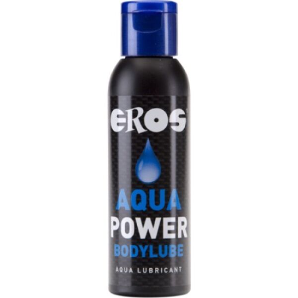 Flasche mit Pumpspender des Gleitgels auf Wasserbasis Eros Aqua Power 50 ml