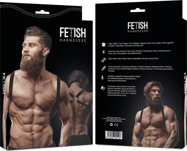 Brustgeschirr Fetish Submissive Attitude mit mehreren Riemen für Brust und Schultern