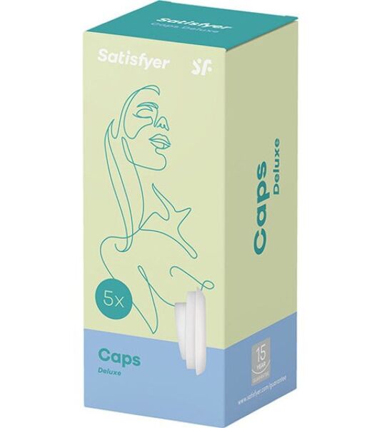 Weiße Silikon-Aufsätze Satisfyer Deluxe Climax Tips, 5er-Pack