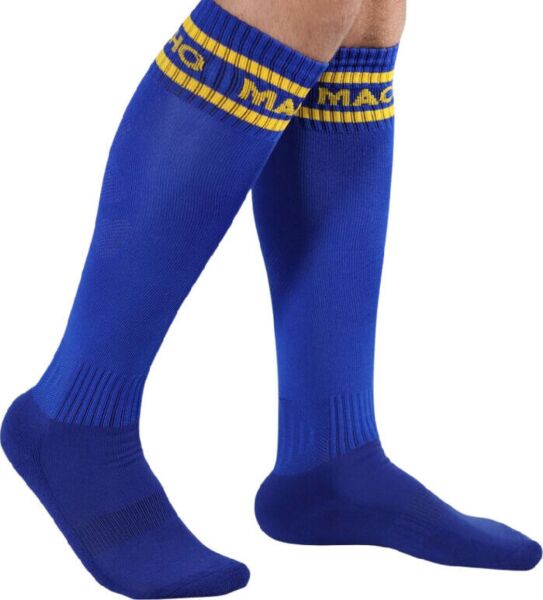 Lange Socken Macho Underwear im Fußballstutzen-Stil, mit dem Logo der Marke