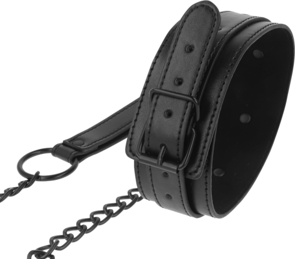 Halsband Intense Fetish aus veganem Leder, verstellbar und mit Schnalle