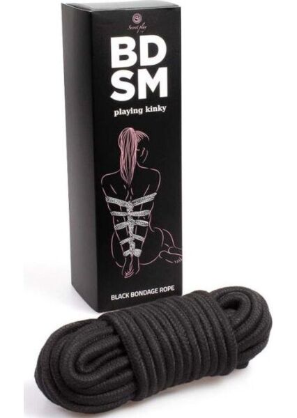 Bondage-Seil Schwarz Secret Play, 10 Meter, aus der BDSM Collection
