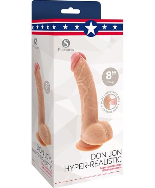 Realistischer Dildo S Pleasures Don Jon 20 cm, Farbe Vanille mit rosa Eichel