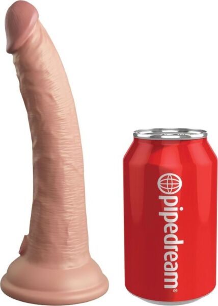 Realistischer Dildo-Vibrator King Cock Elite mit Fernbedienung und Saugnapf als Standfuß