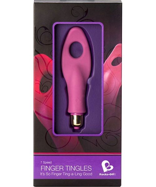 Fingervibrator Rocks Off Finger Tingles 7 in Rosa mit flexibler Hülle