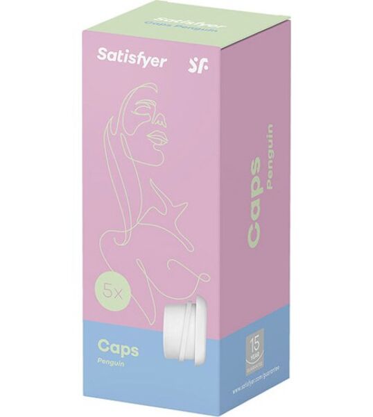 Fünf weiße Silikon-Aufsätze für den Satisfyer Pro Penguin NG