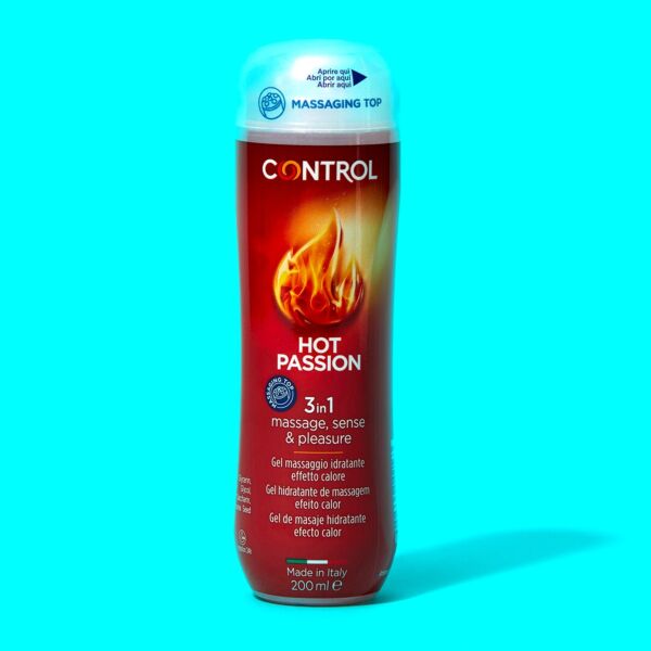 200-ml-Flasche des Massagegels Control Hot Passion mit Aufsatz mit 5 Kugeln