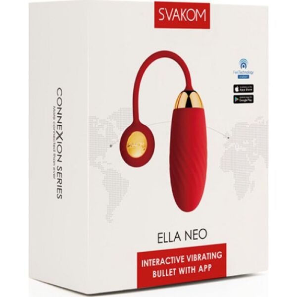 Vibro-Ei SVAKOM Ella Neo in Rot, mit Außenteil
