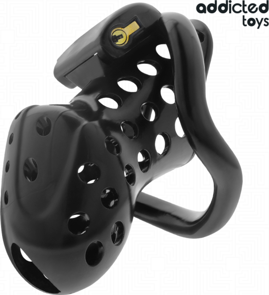 Keuschheitskäfig Addicted Toys Locked 10,5 cm mit vier Ringen, Schloss und Schlüsseln