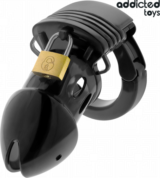 Keuschheitskäfig Addicted Toys Locked 7,5 cm mit Basisring, Schloss und Schlüsseln