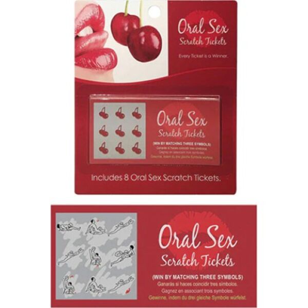 Rubbellose des Erotikspiels Kheper Games Oral Sex Scratch Tickets