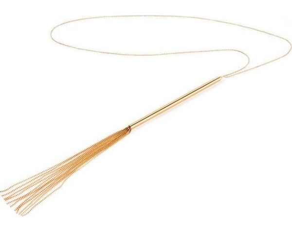 Halskette und Peitsche aus goldenen Metallketten, Magnifique Necklace Whip von Bijoux Indiscrets