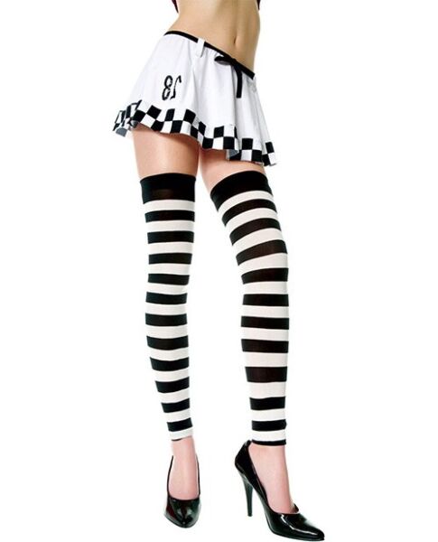 Leggings Music Legs Streifen Schwarz-Weiß mit breitem Streifenmuster