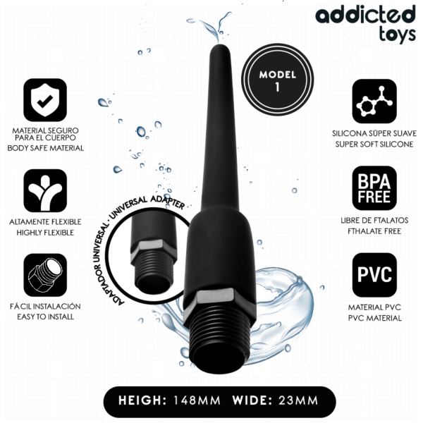 Analdusche Addicted Toys Modell 1 mit Universal-Adapter für den Duschschlauch