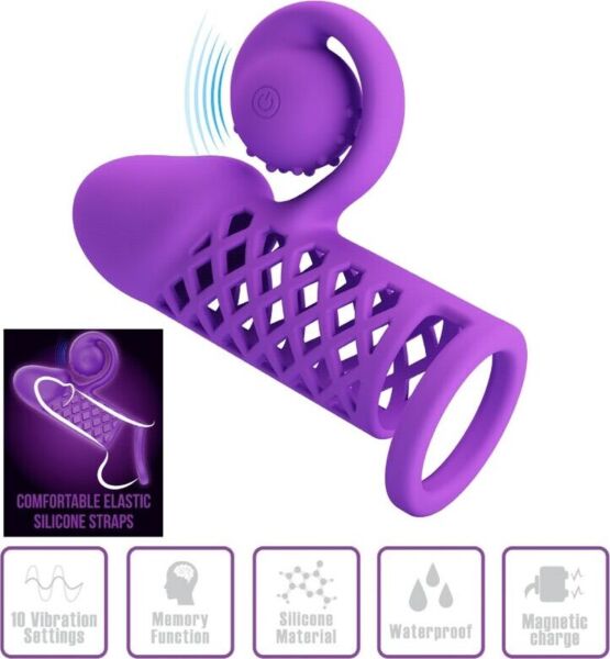 Lilafarbene Penishülle Romance Harden mit Spiralkopf