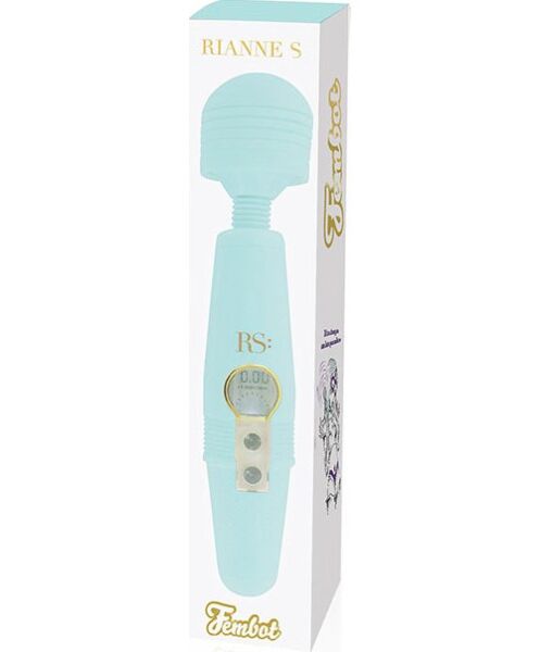 Massagestab Rianne S Fembot Mint Green in Mintgrün mit Display am Griff