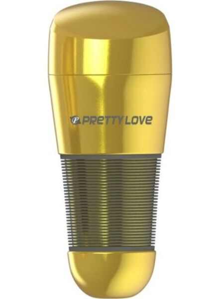 Masturbator Pretty Love BM-00900T49NNJ in Vaginaform mit goldfarbenem Gehäuse