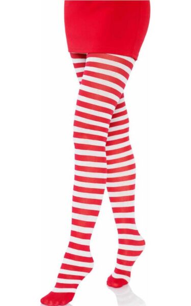 Strumpfhose Leg Avenue Jada mit weißen und roten Streifen