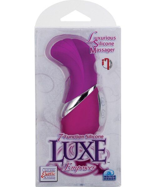 Mini-Vibrator Calexotics Silicone Luxe Empower in Rosa mit gebogener, gerippter Spitze