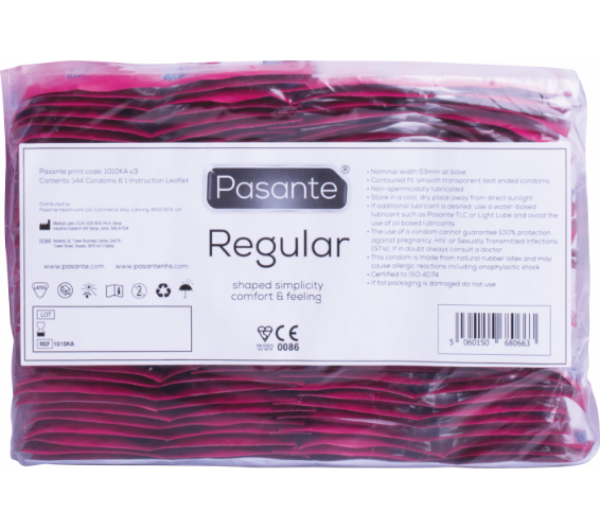 Packung mit 144 Pasante Regular Kondomen