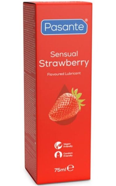 Flasche Pasante Sensual Strawberry Gleitgel mit Erdbeergeschmack, 75 ml