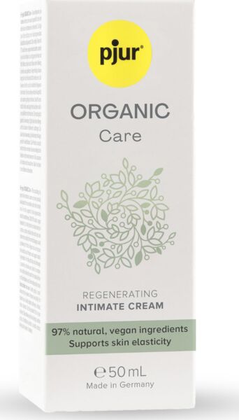 Flacon der Intimcreme pjur Organic Care 50 ml mit Airless-Spender