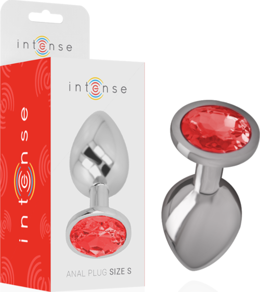 Analplug Intense mit rundem Kristallstein, aus Metall mit einem funkelnden Stein