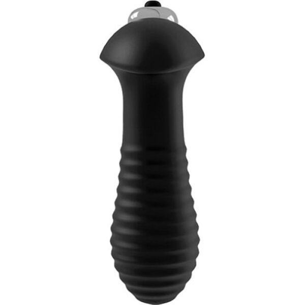 Schwarzer Analplug S Pleasures Butt Plug Spiral mit spiralförmiger Spitze und Basis