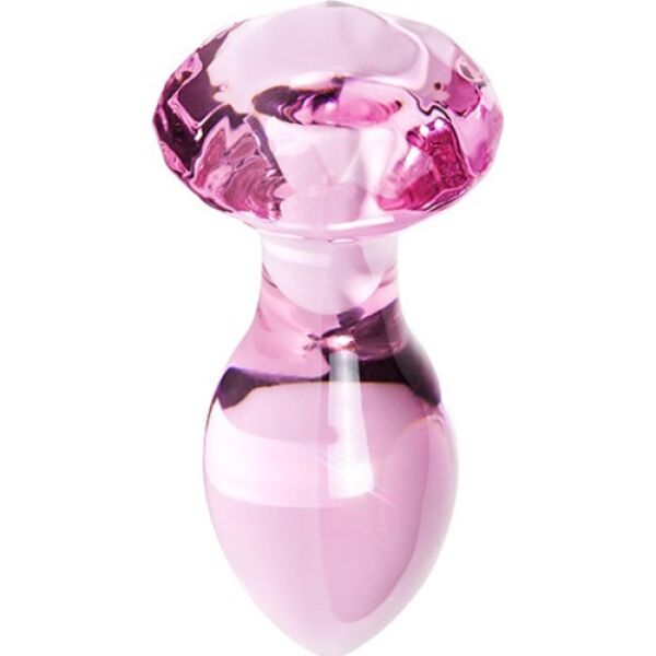 Analplug aus Glas S Pleasures Crystal Luna mit kegelförmiger Spitze und diamantförmiger Basis
