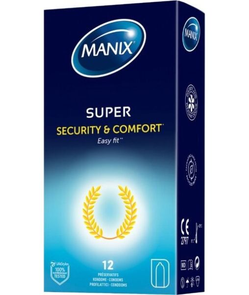 Packung mit 12 Manix Super Kondomen