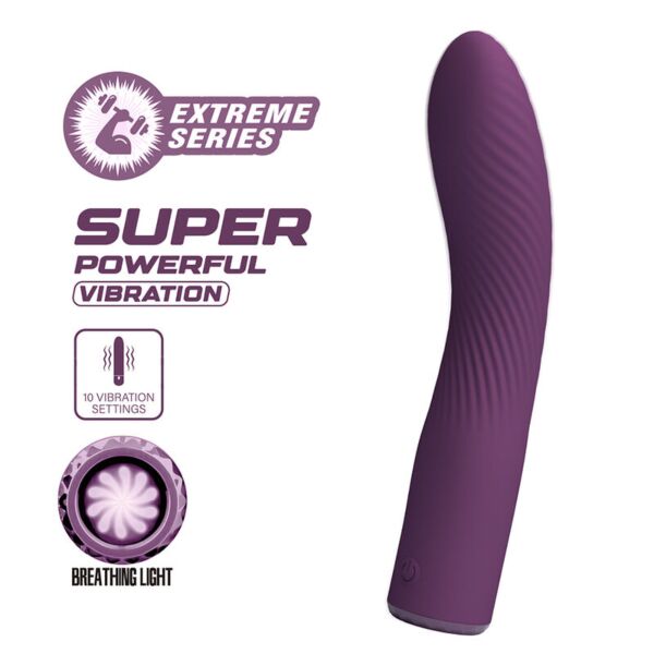 Vibrator Kissell in Lila, langgezogen und leicht gebogen