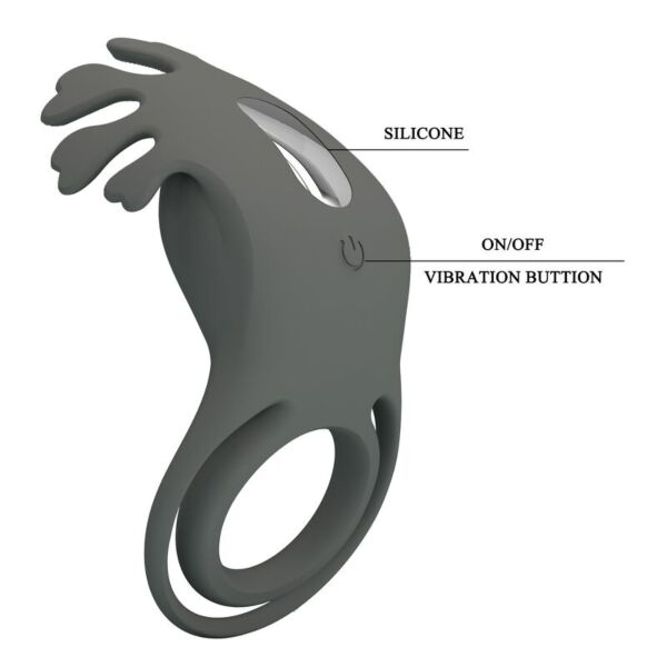 Penisring Pretty Love Master Ring in Schwarz mit Stimulator oben und flexiblen Spitzen