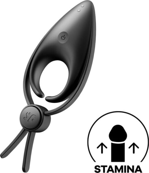 Vibrierender Penisring Satisfyer Sniper mit seinen zwei Schlaufen und dem kegelförmigen Stimulator