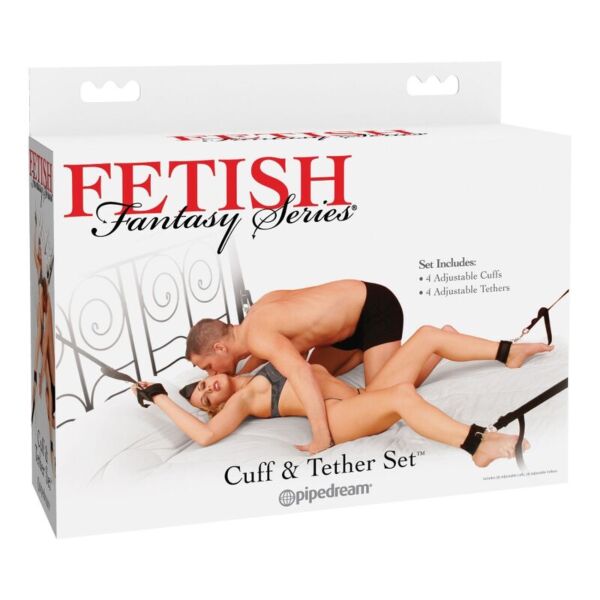 Bondage-Set Pipedream Fetish Fantasy Cuff & Tether Set mit Handfesseln, Fußfesseln und Befestigungsbändern aus Nylon