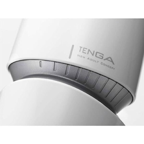 Masturbator Tenga Aero Silver in Weiß und Schwarz mit silbernem Ring