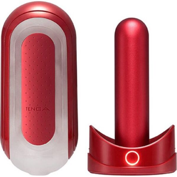 Masturbator Tenga Flip Zero Red & Warmer Set in Rot, mit dem Heizgerät Flip Warmer