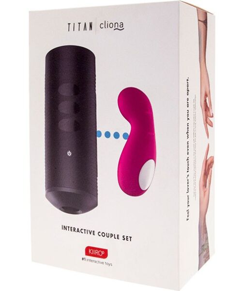 Paar-Set Kiiroo Titan & Cliona mit dem Masturbator Titan und dem Klitoris-Vibrator Cliona