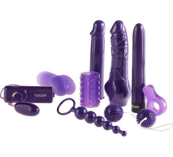 Sexspielzeug-Set Just For You Mega Purple mit den verschiedenen Teilen